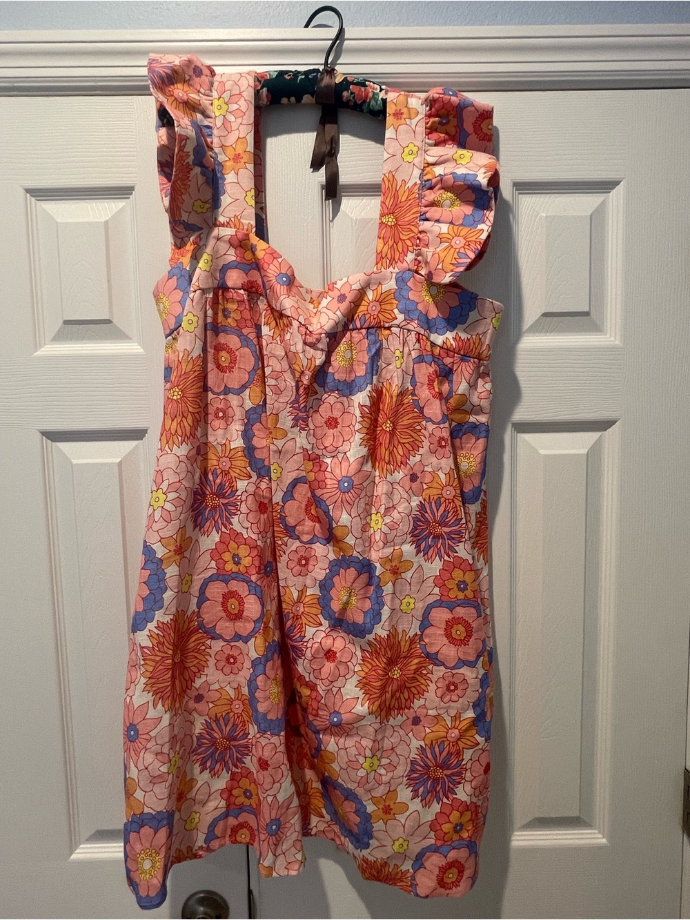 Tuckernuck Floral Midi Dress in Pink, Orange and Blue